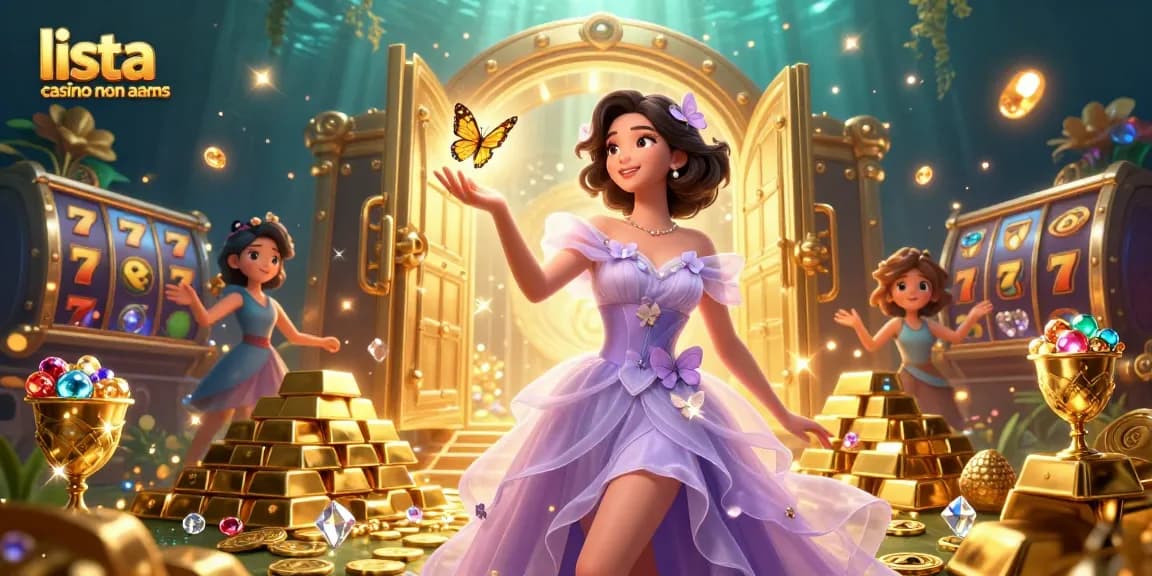 Interagisci con l'illustrazione vibrante dei casino non AAMS che mostra slot avanzate e simboli dinamici.