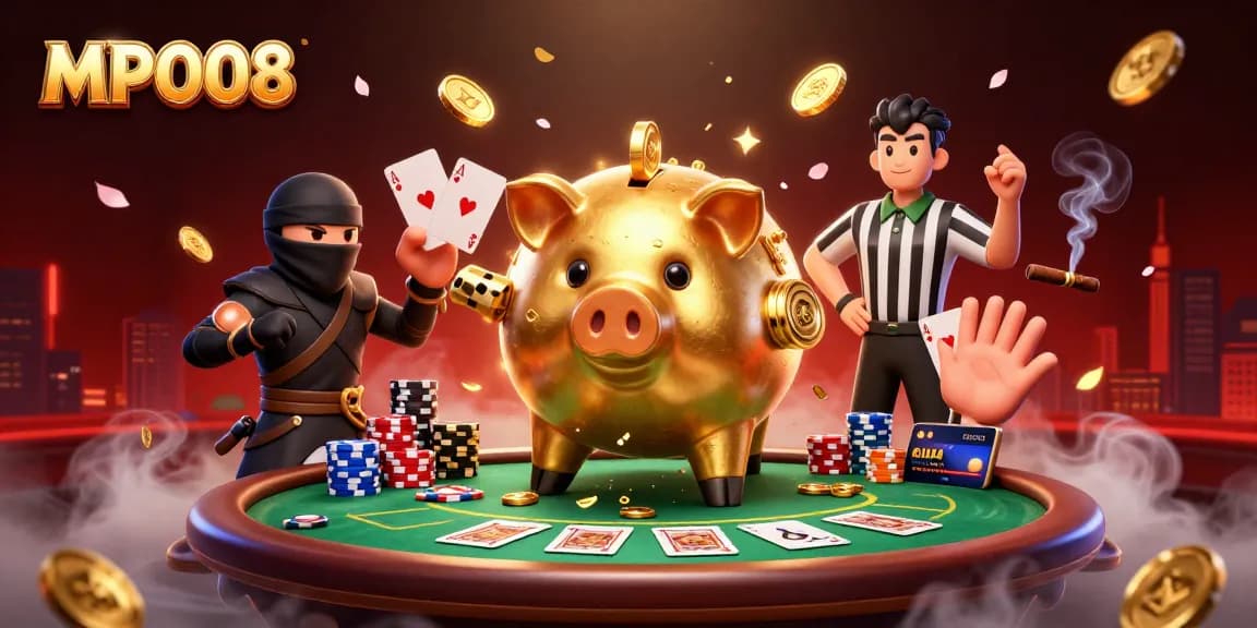 Experience winning strategies at MPO08 with a vibrant, animated scene featuring dynamic poker action.