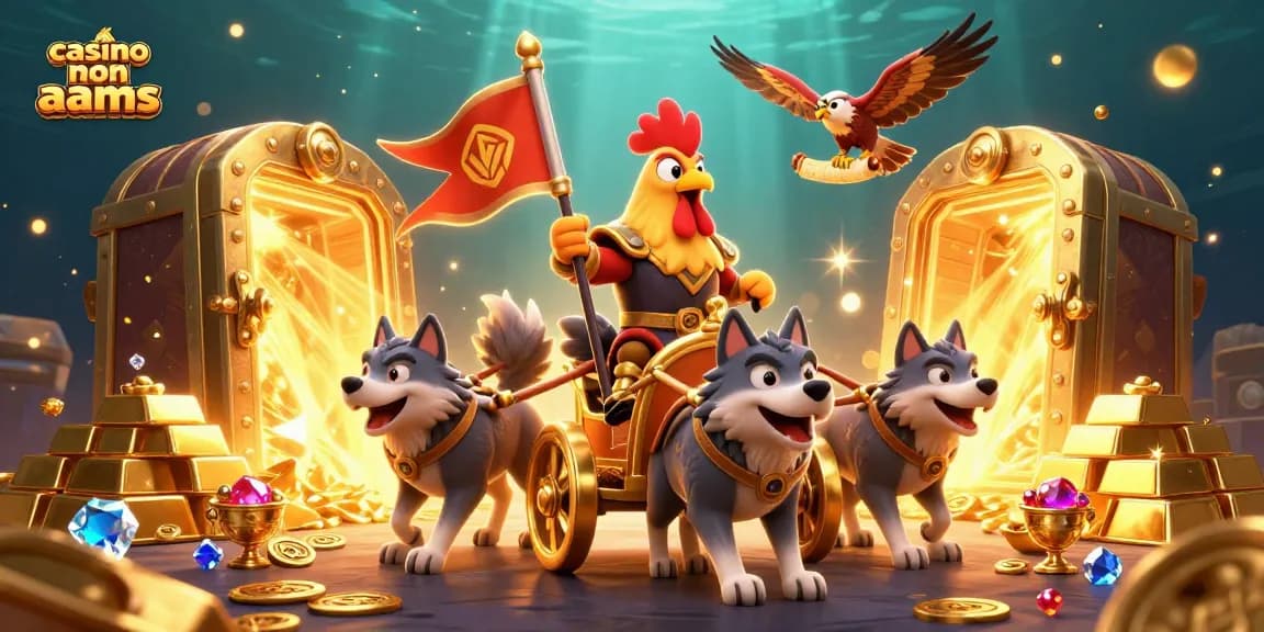 Scopri i migliori casino non AAMS attraverso un'illustrazione vivace di un signore della guerra e tesori scintillanti.