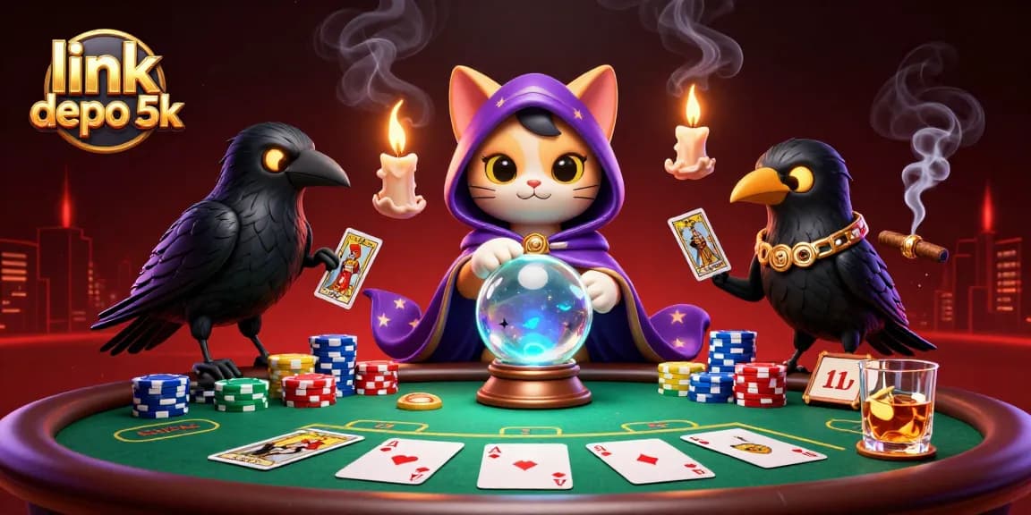 Experience excitement with link depo 5k in this vibrant casino scene featuring gaming elements.