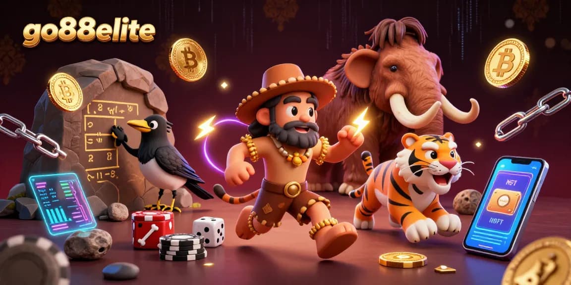 Engage with go88elite casino, where a caveman and sabertooth tiger conquer gaming myths with vibrant energy.