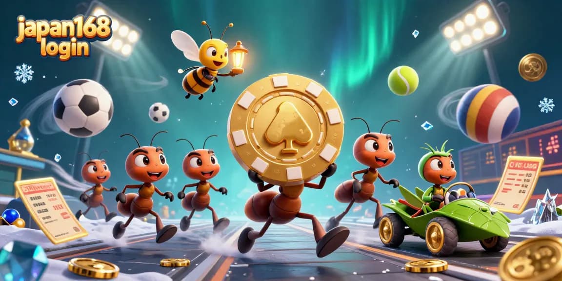 Experience seamless play with japan168 login, featuring a cartoon heist scene and vibrant sports elements.
