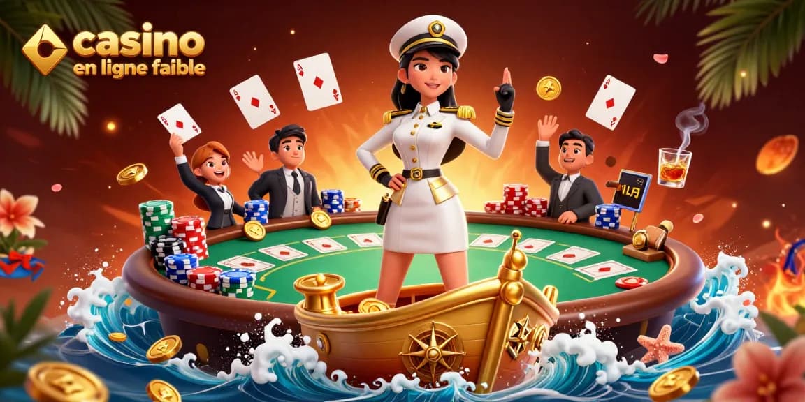 Découvrez le casino en ligne fiable avec une élégante illustration 3D thématique de l'action et de l'excitation du jeu.
