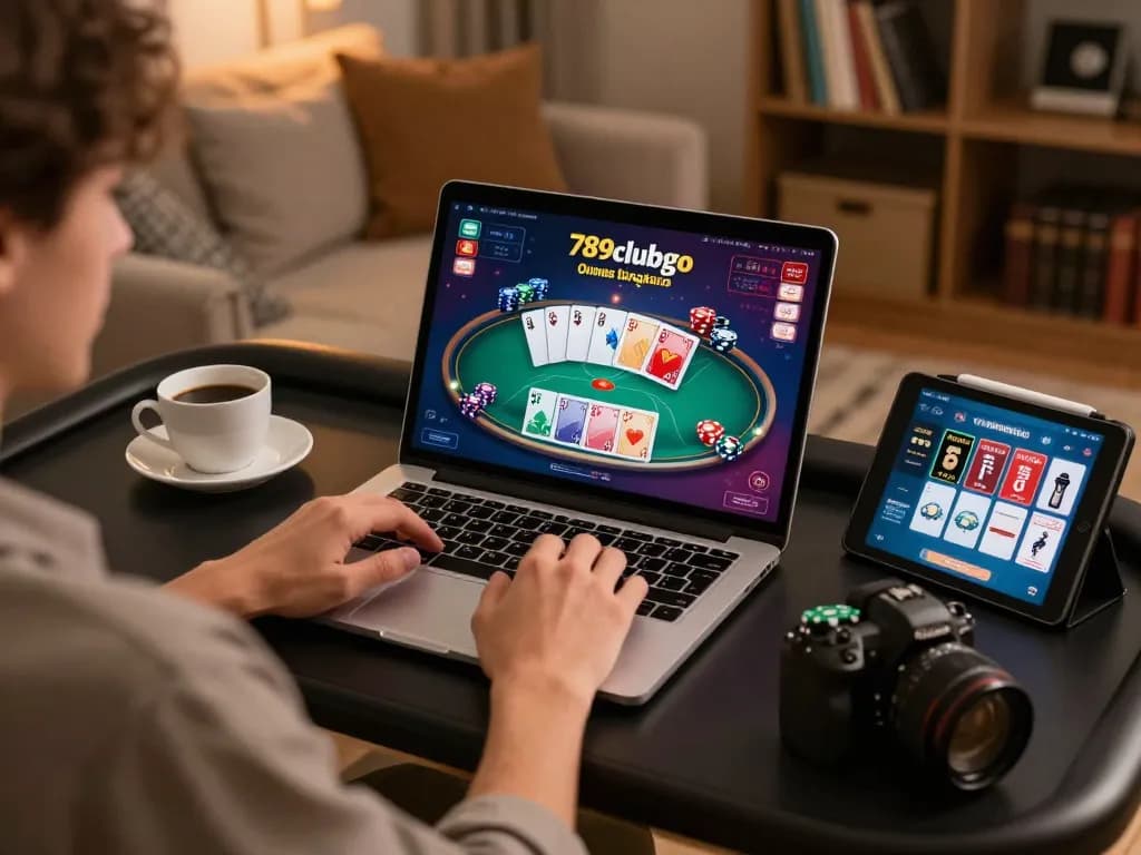 Experience thrilling gameplay with 789clubgo in a cozy home setting, showcasing mobile gaming excitement.