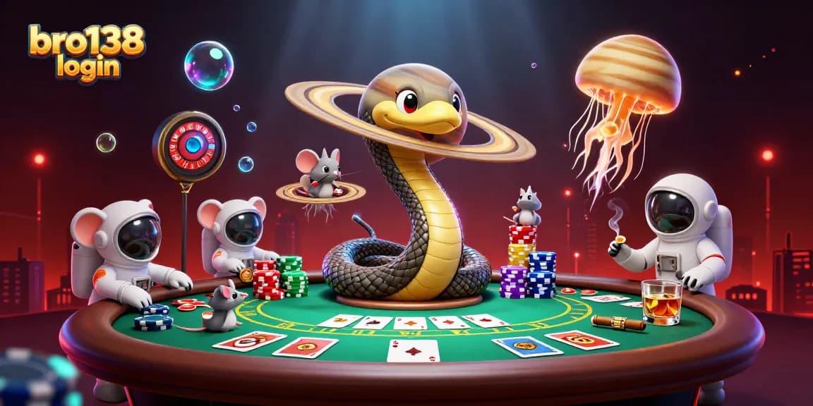 Engage in thrilling gameplay with bro138 login at a cosmic casino where bets are placed on a roulette wheel made of Saturn's rings.
