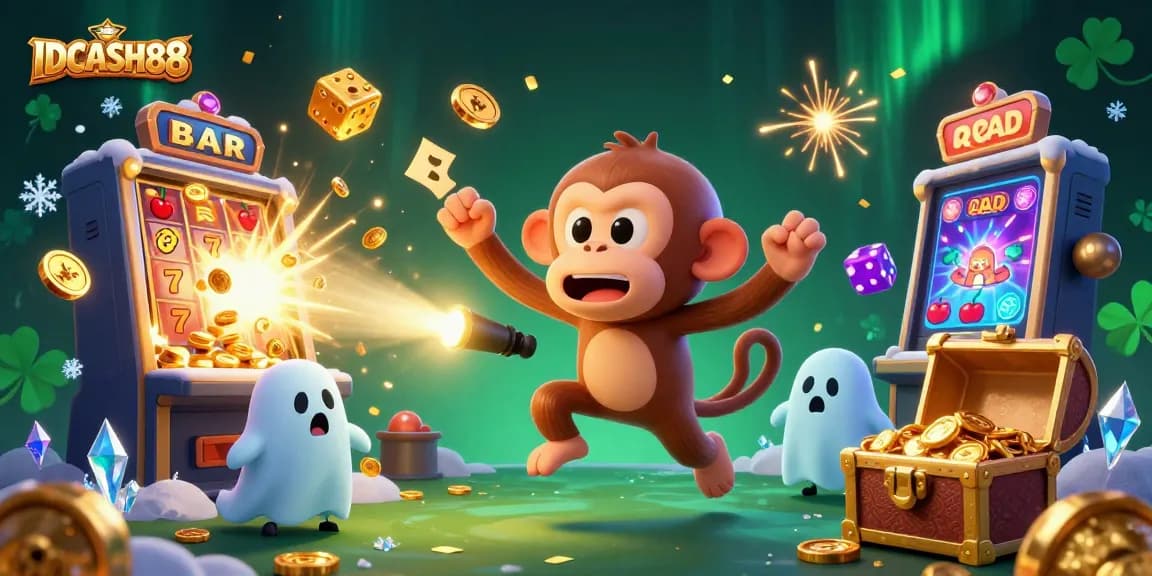 Experience thrilling gameplay at IDCASH88 with vibrant slot machines and dynamic casino elements.