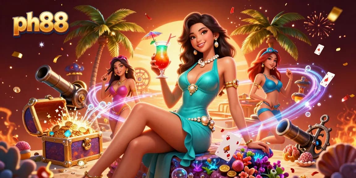 Experience the thrill of winning with ph88 in this vibrant, colorful scene filled with casino excitement.
