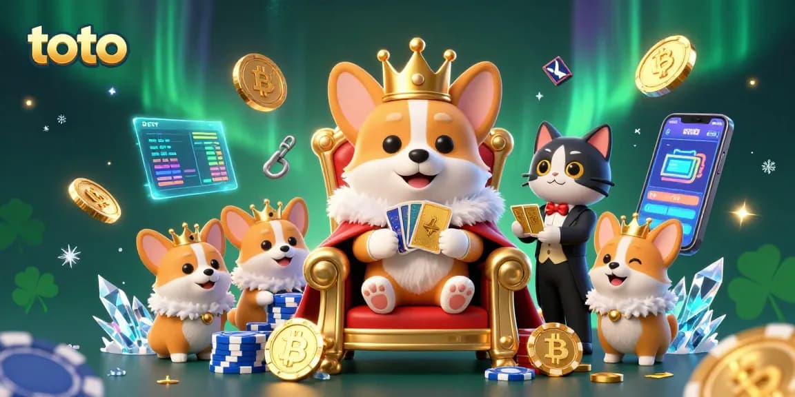 Permainan toto di kasino dengan corgi royal dan elemen kripto yang menarik.