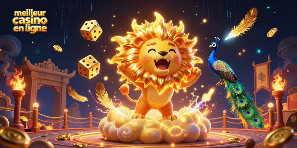 Gagnez au meilleur casino en ligne avec des jeux captivants et un lion triomphant.