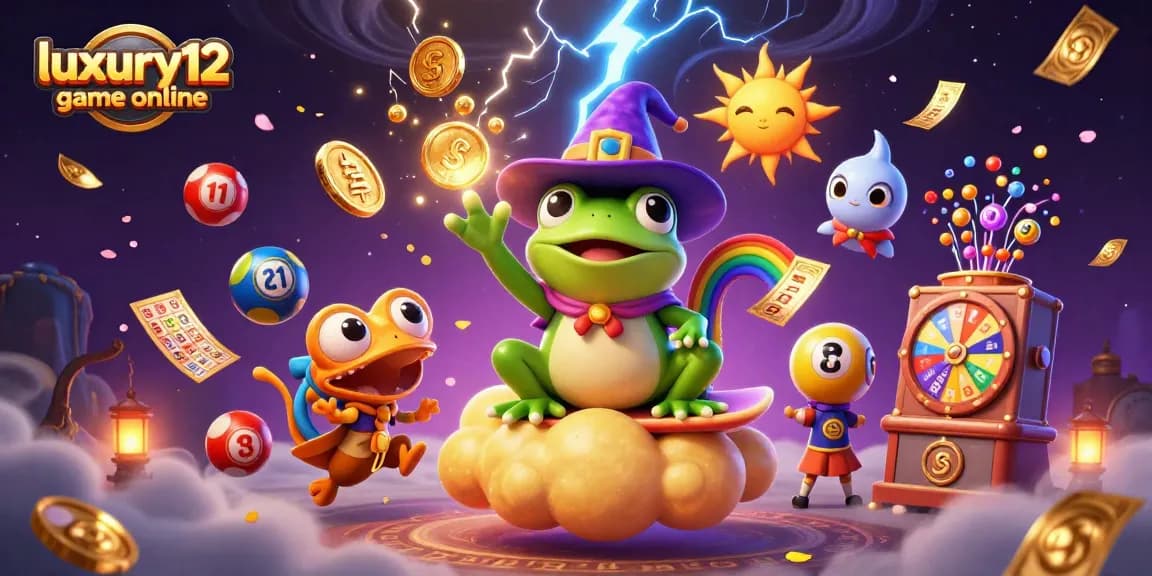 Play luxury12 game online with excitement as vibrant characters and gambling elements surround you.