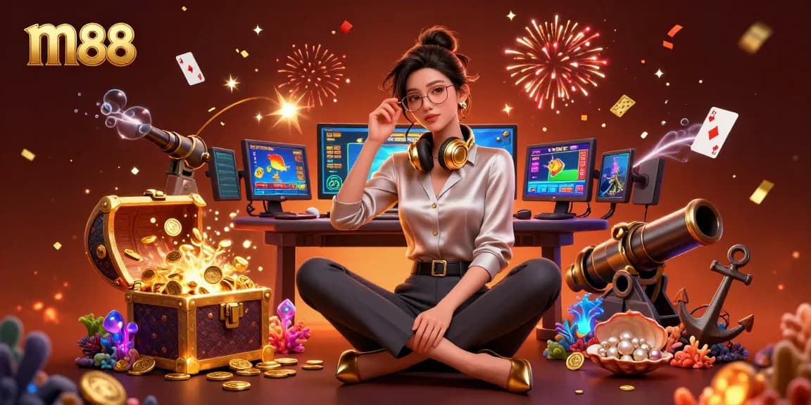 M88 offers exciting underwater gaming adventures with vibrant treasure and casino elements.