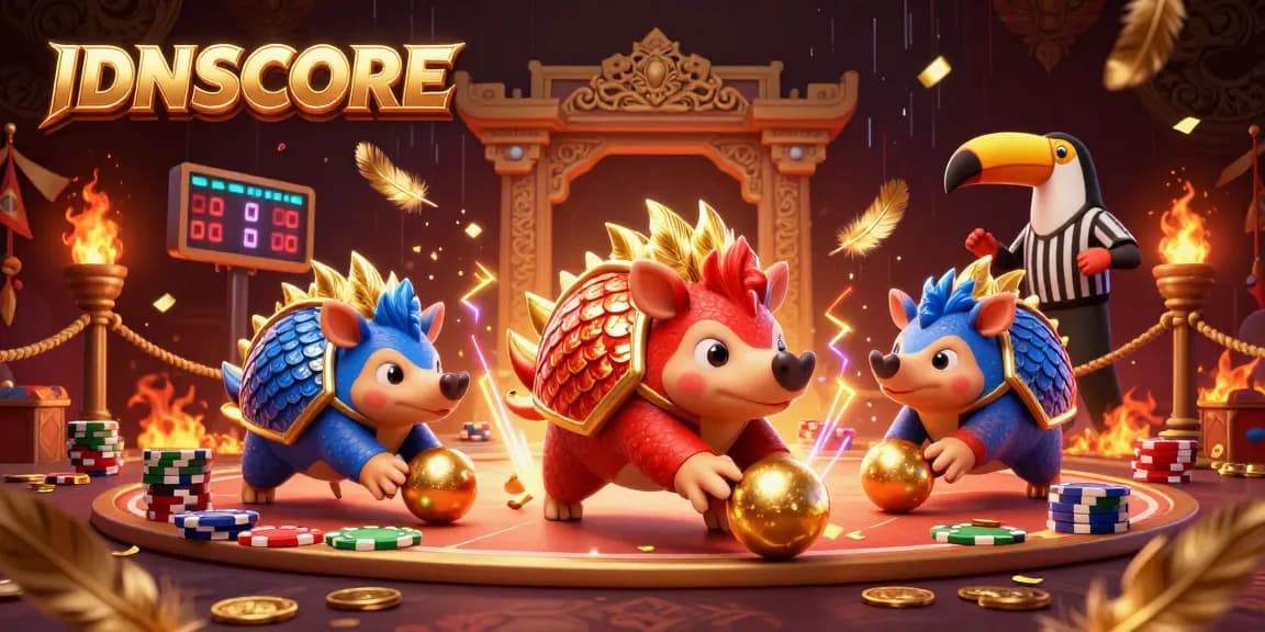 Experience excitement at IDNSCORE as you watch rival pangolins compete rolling through poker chips.