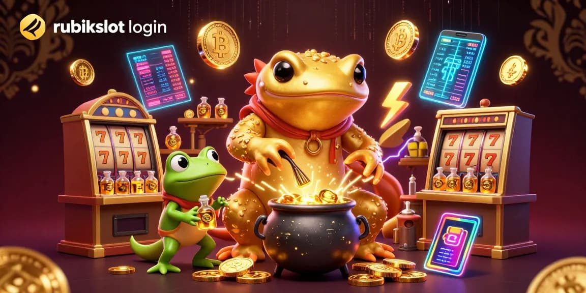 Experience the excitement of rubikslot login with vibrant 3D elements and characters in a casino setting.