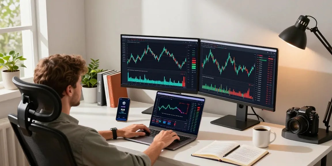 Stellar lumens price prediction analysis in a professional cryptocurrency workspace.