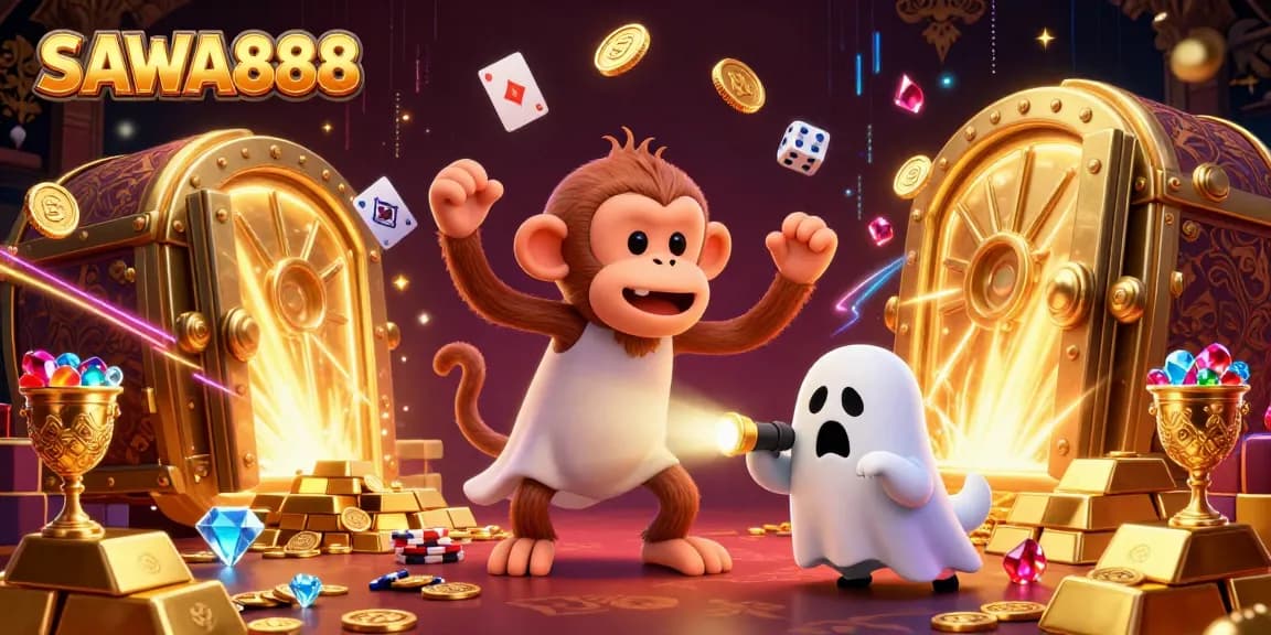 SAWA888 offers exciting ghostly gameplay in a vibrant haunted casino filled with golden treasures.