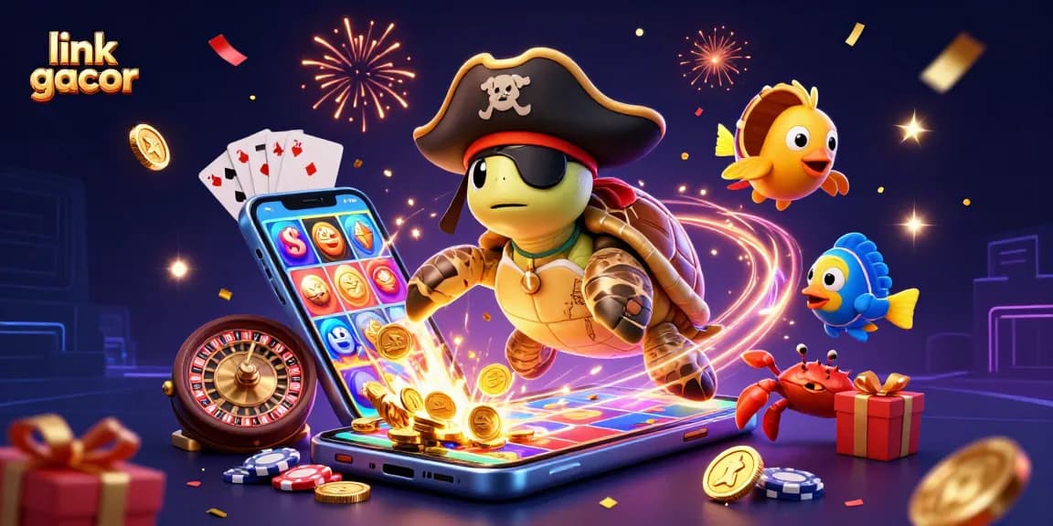 Engage with link gacor as a pirate turtle, crab, and parrotfish explore slot gaming treasure.