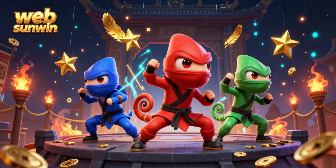 Experience thrilling gameplay at web sunwin with dynamic ninja chameleon characters and golden tokens.
