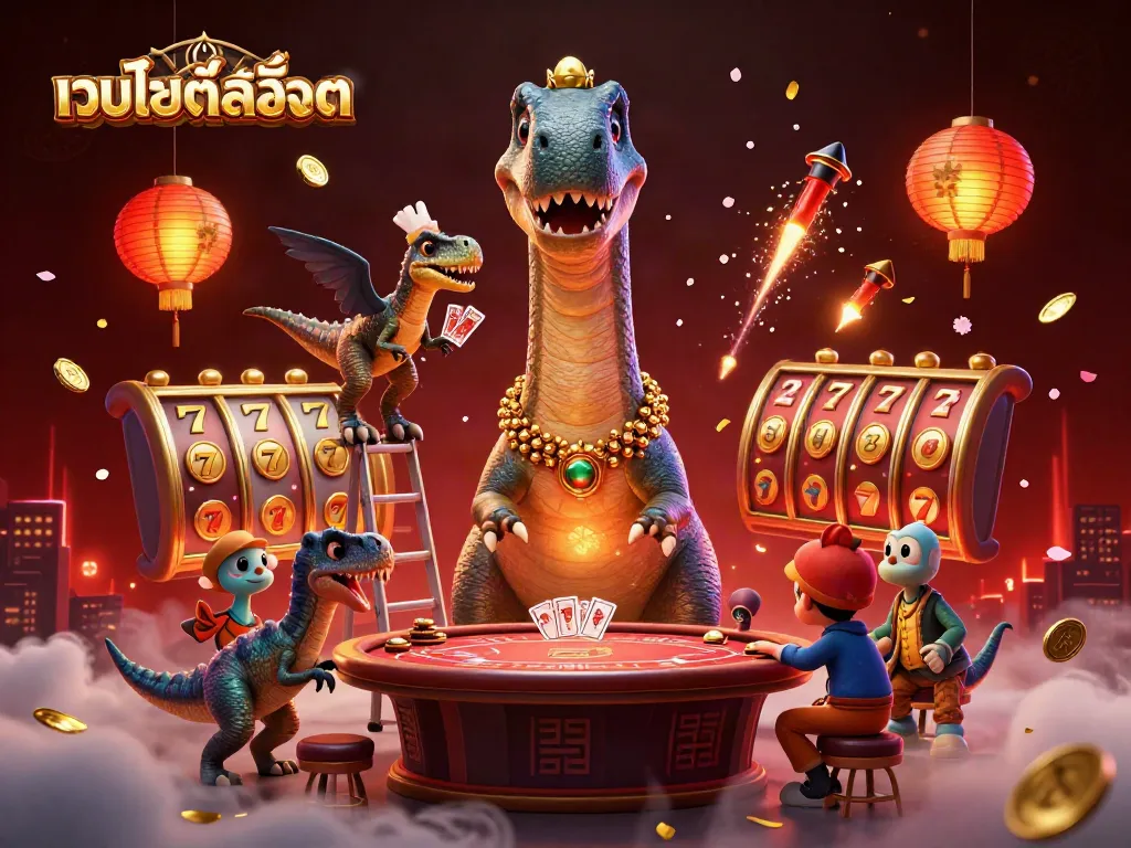 เกมสล็อตที่น่าตื่นเต้นในเว็บไซต์สล็อต พร้อมสัญลักษณ์โชคดีและการเฉลิมฉลอง