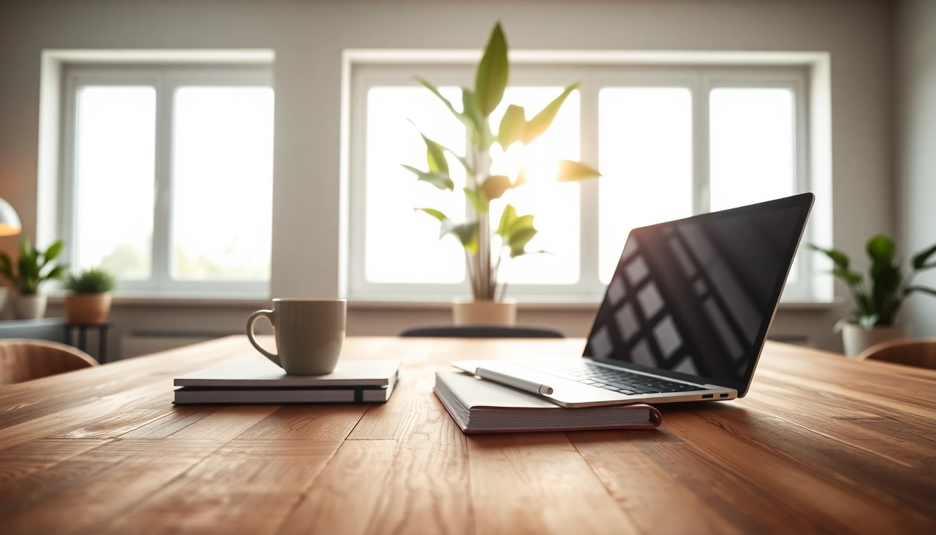 Ein inspirierender Arbeitsplatz mit Laptop und Notizen, präsentiert auf https://alvionz.de/ für kreative Produktivität.