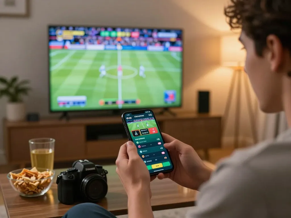 Engaging in online sports betting on 888now with excitement visible during live game.