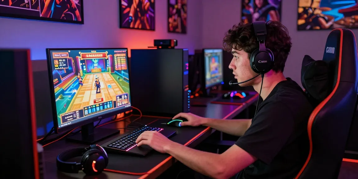 Exciting gaming scene with a player engaged in raja328 slot games, showcasing vibrant graphics and dynamic atmosphere.