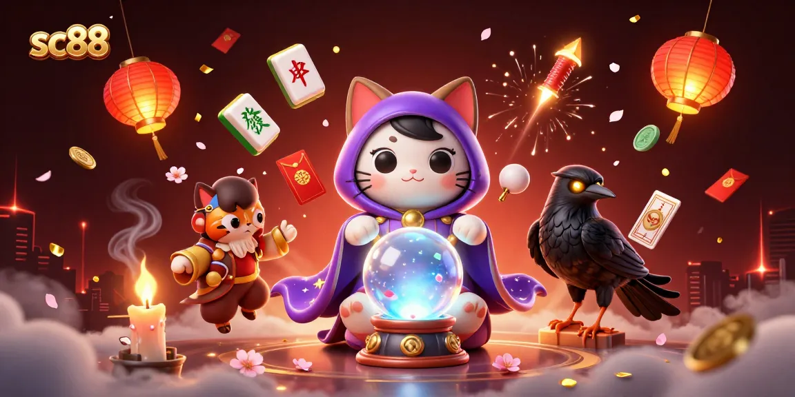 Engage with sc88's immersive gaming experience featuring vibrant casino elements and mystical characters.