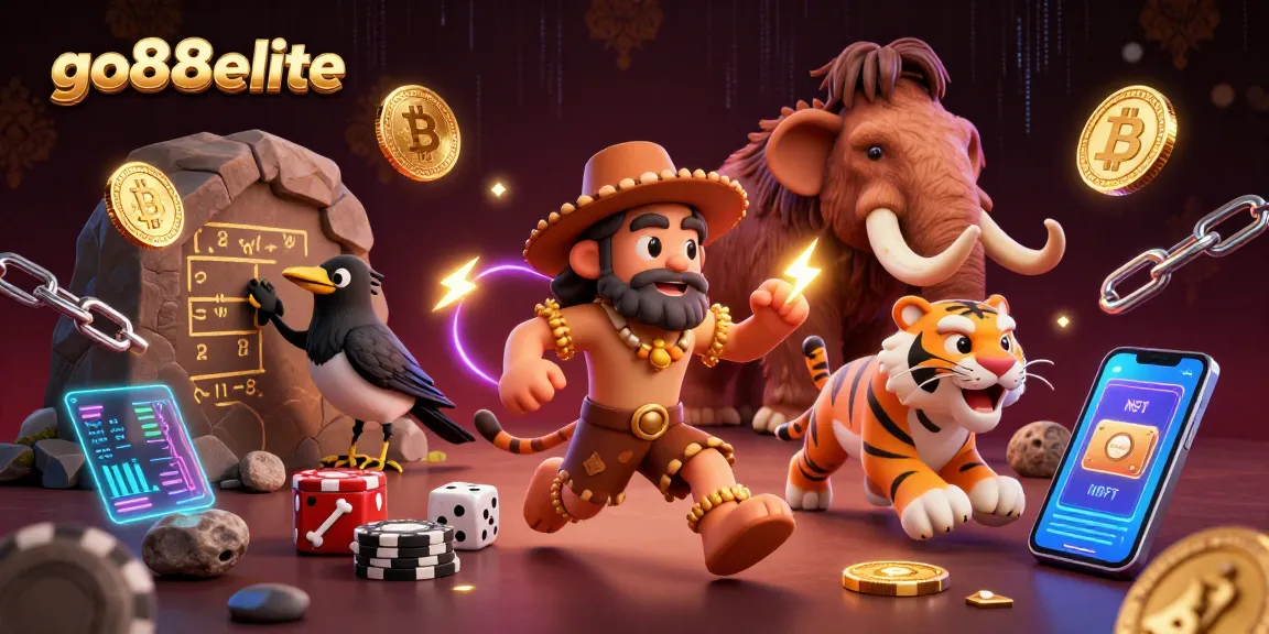 Engage with go88elite casino, where a caveman and sabertooth tiger conquer gaming myths with vibrant energy.