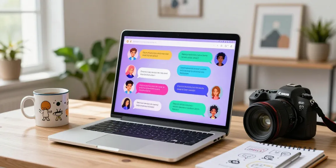 Interactive NSFW AI chat interface on a laptop, showcasing creative character customization and engaging conversations.