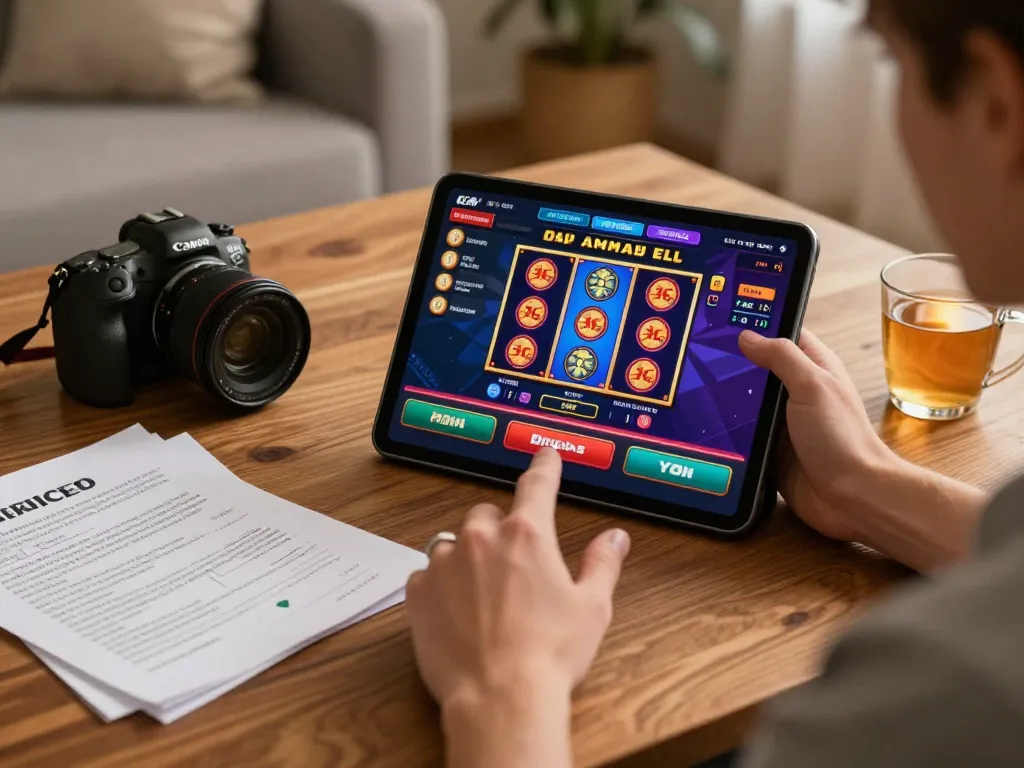 Engaged player experiencing thrilling gameplay at 68gamebaivn on tablet in cozy home setting.