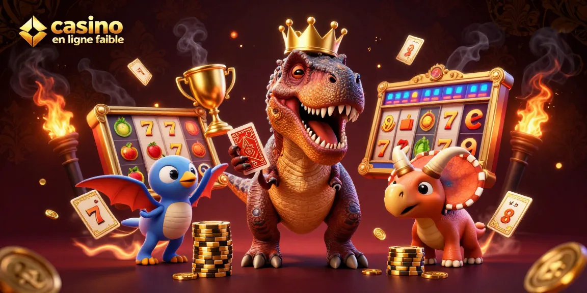 Découvrez les jeux de casino en ligne fiable avec une scène animée de personnages et d'éléments de jeux.