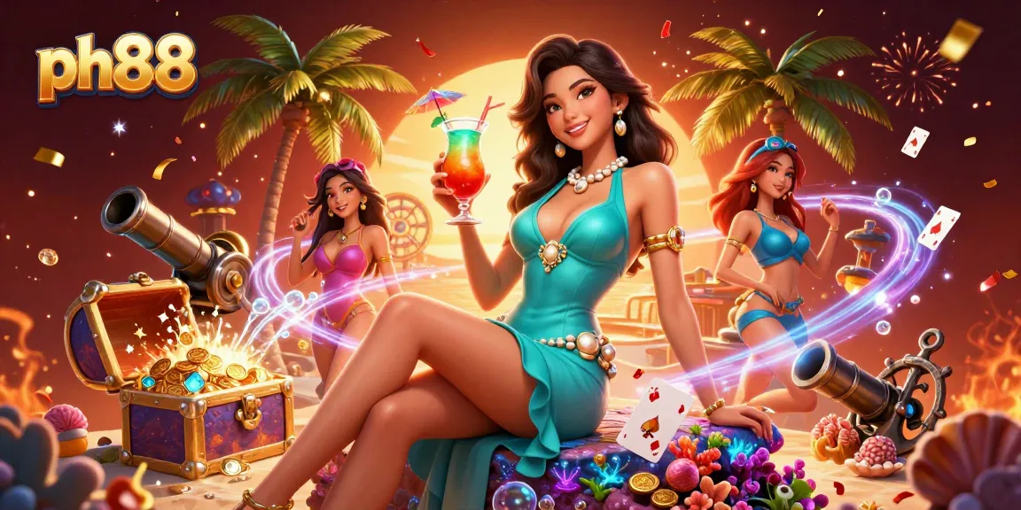 Experience the thrill of winning with ph88 in this vibrant, colorful scene filled with casino excitement.