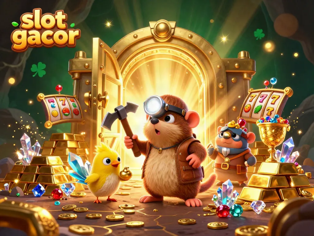 Catch exciting wins with slot gacor in this vibrant 3D treasure scene.
