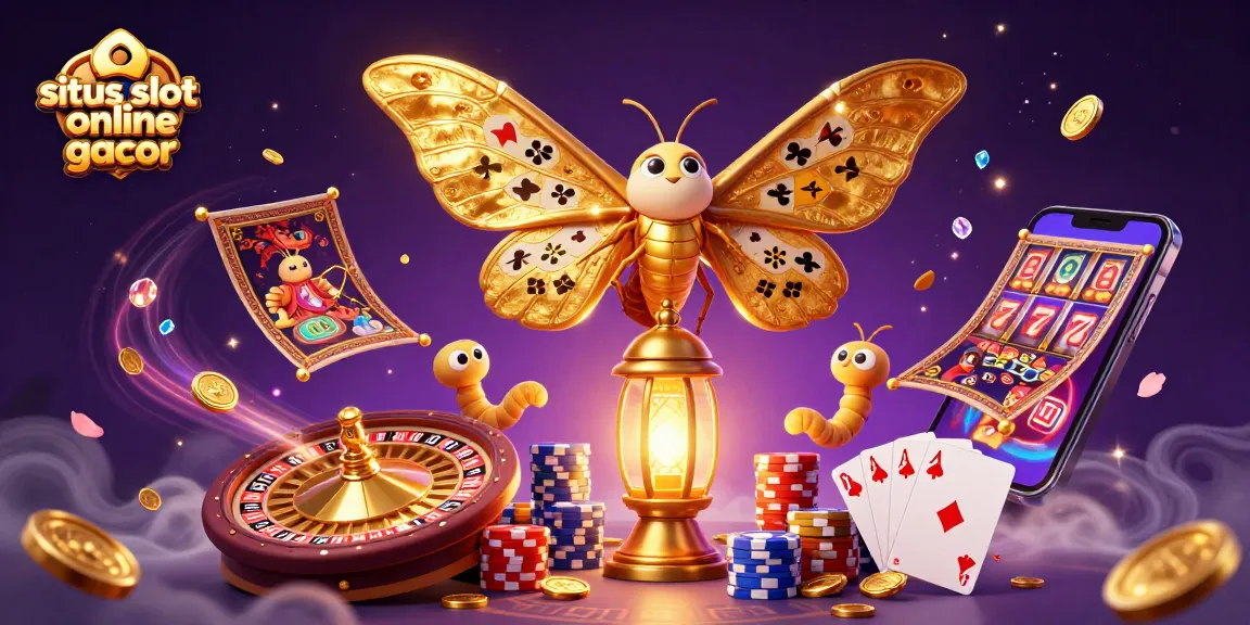 Menggoda pengalaman bermain di situs slot online gacor dengan ilustrasi kasino yang ceria dan penuh warna.