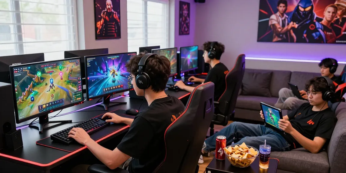 Pengalaman bermain game online di BATIK88 dengan pemain di ruang gaming yang dinamis dan modern.