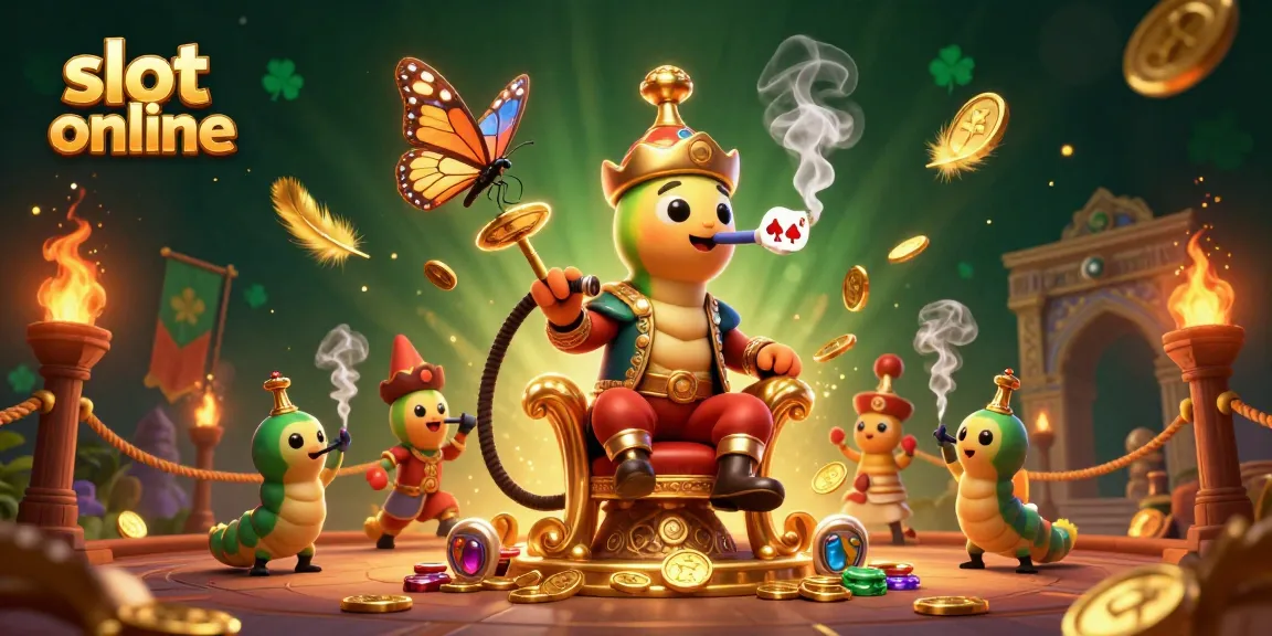 Slot online menggambarkan karakter 3D karnivora dan elemen unik dalam suasana kasino yang energik.