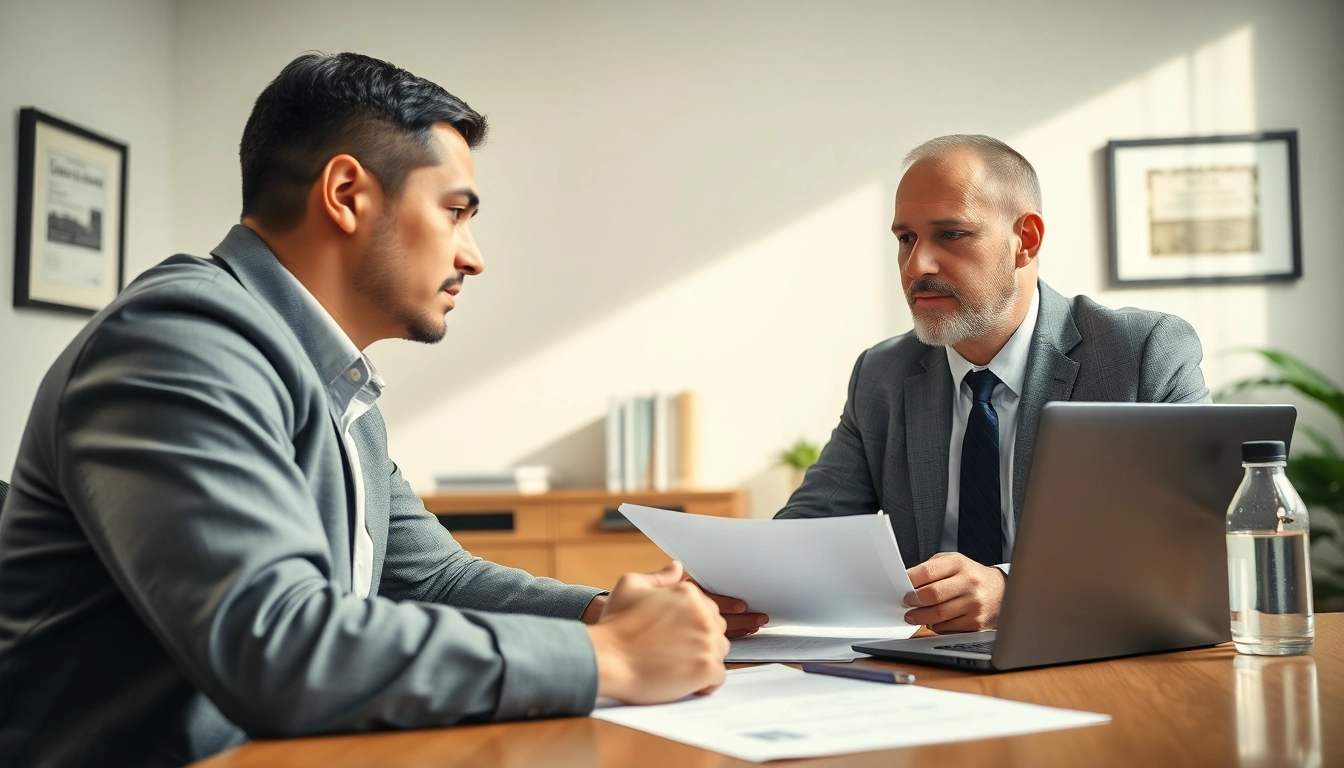 Clearwater truck accident lawyer advising a client in an office setting.