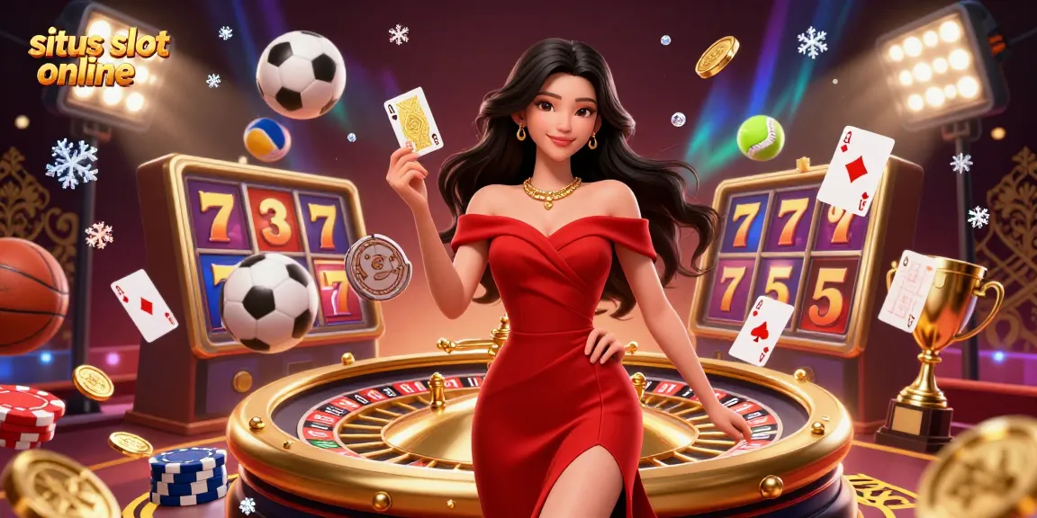 Rasakan sensasi situs slot online dengan grafik menakjubkan yang menampilkan wanita percaya diri yang sedang bermain kartu.