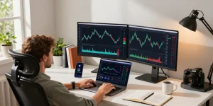 Stellar lumens price prediction analysis in a professional cryptocurrency workspace.