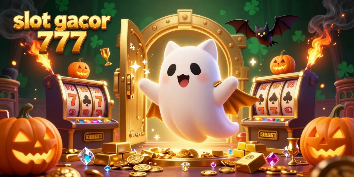 Engage with slot gacor 777 in a captivating haunted casino adventure featuring a friendly ghost cat.