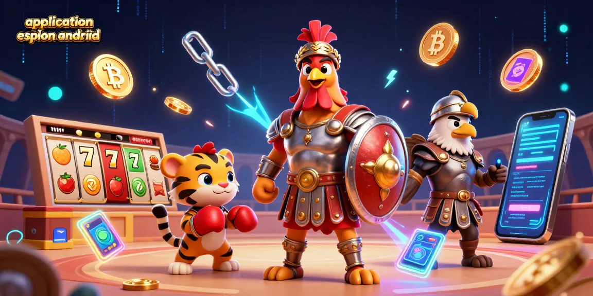 Application espion android pour gagner au casino avec un rooster gladiateur et des symboles de jackpot