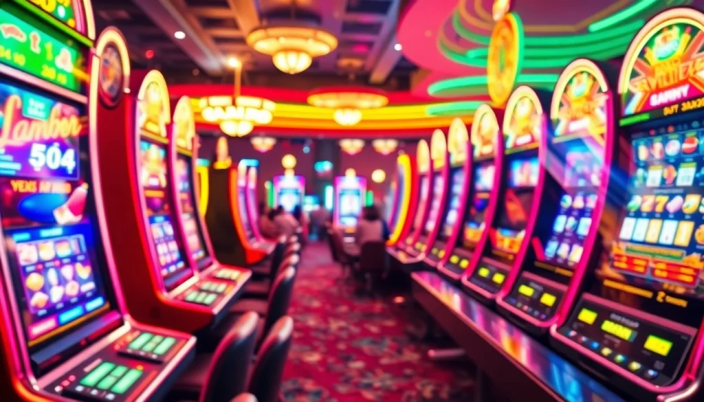 Wortel21 memainkan mesin slot dengan suasana kasino yang meriah dan bersemangat.