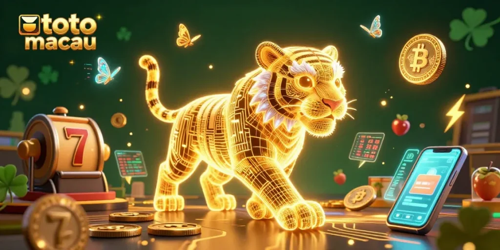 Play thrilling slot games inspired by toto macau with neon-lit casino aesthetics.